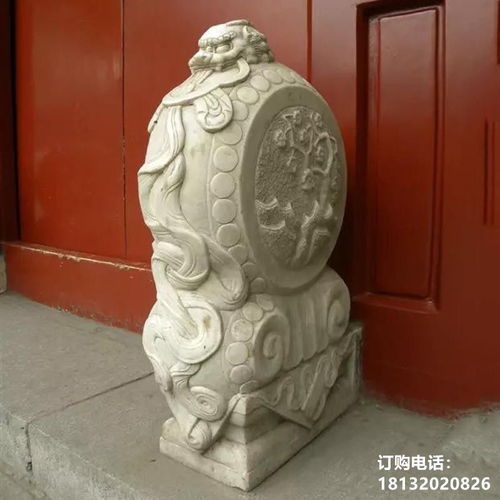 仿古门墩石雕门口抱鼓石 福州大理石雕塑抱鼓石制作厂家