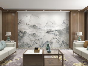 高清水墨山水大理石石材背景